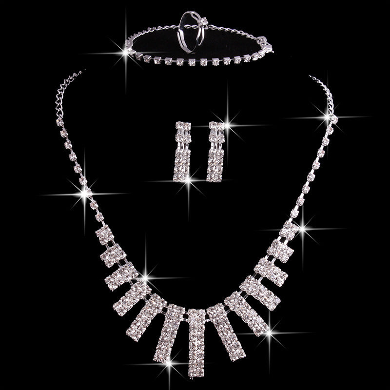 Hao Yue jewelry set, foreign trade explosion jewelry,  four sets,  matching crystal jewelry set