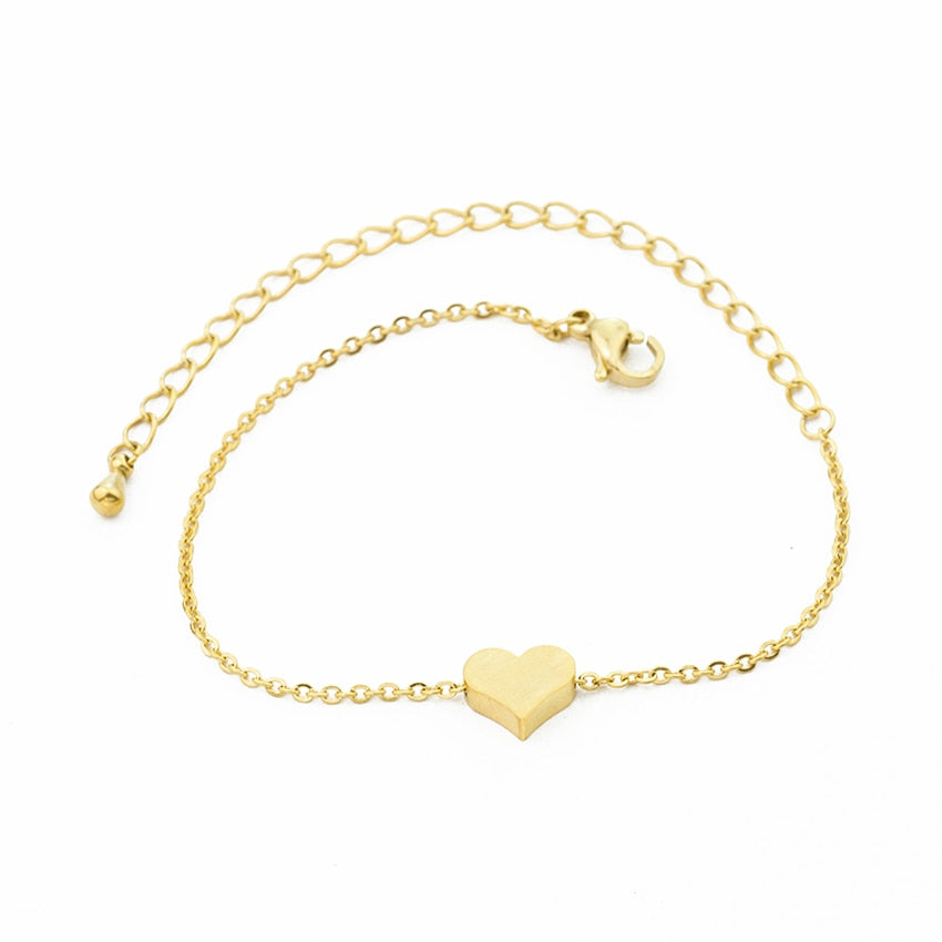 Small Love Heart Stainless Steel Bracelet for Women