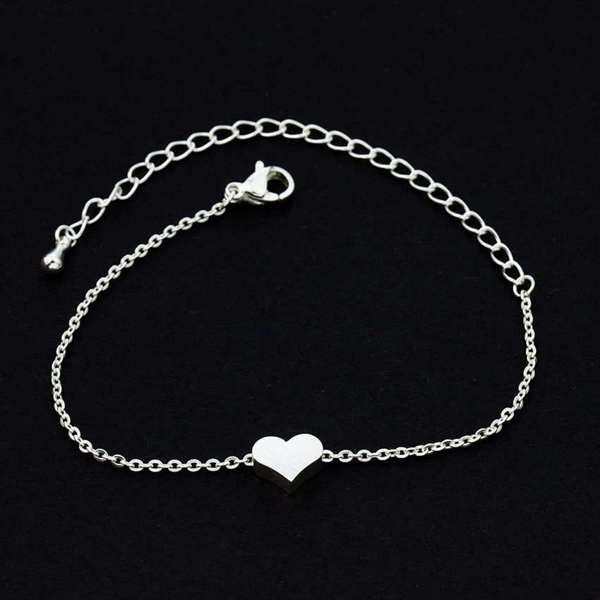 Small Love Heart Stainless Steel Bracelet for Women