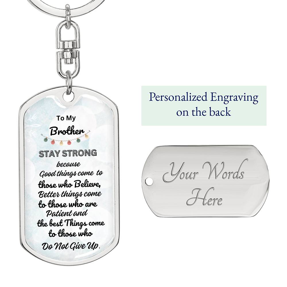 Graphic Dog Tag Keychain