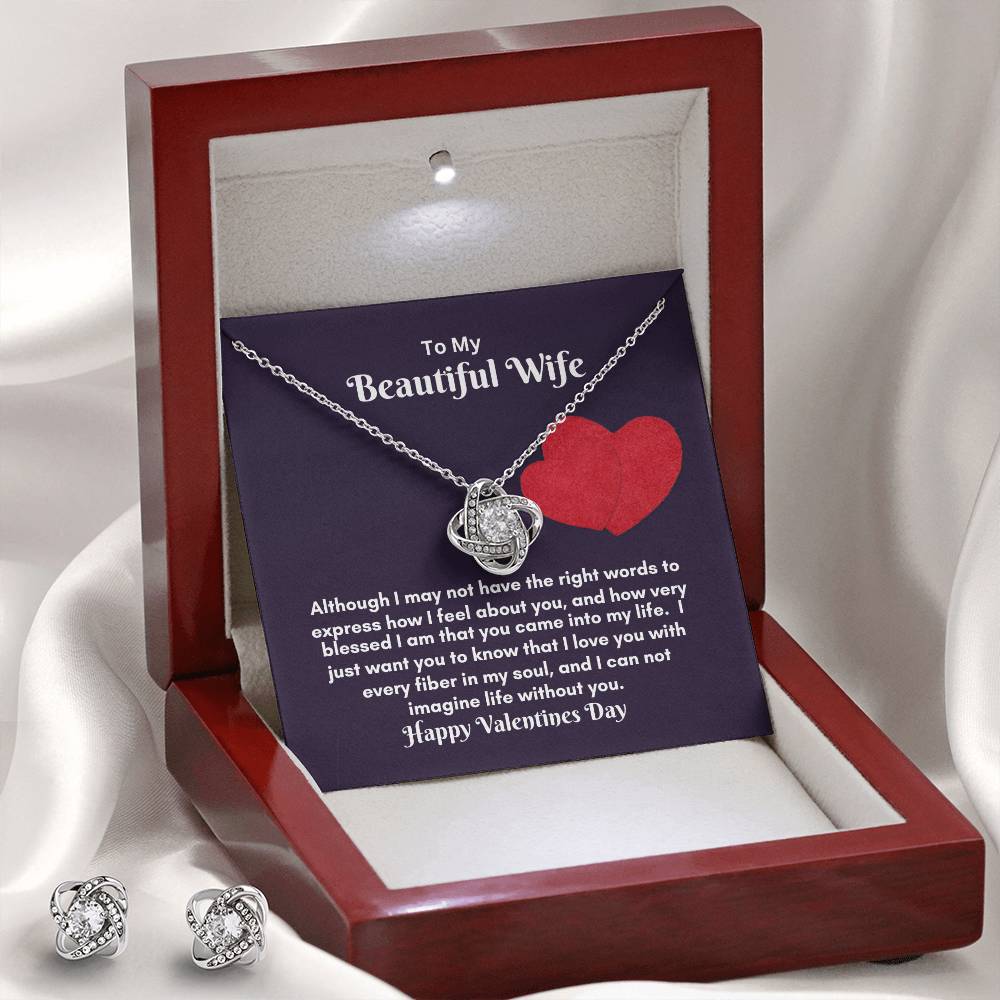 Love Knot Necklace and Earring Set