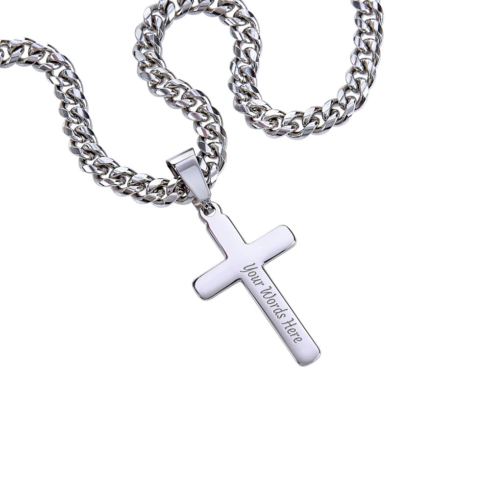 Cuban Chain with Artisan Cross Necklace