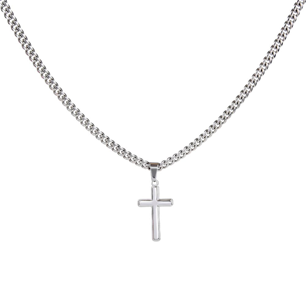 Cuban Chain with Artisan Cross Necklace