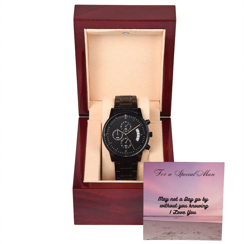 Black Chronograph Watch for a Special Man