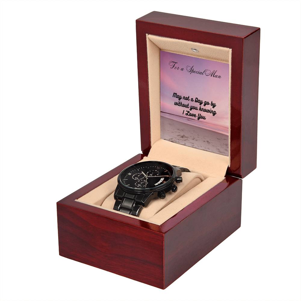 Black Chronograph Watch for a Special Man