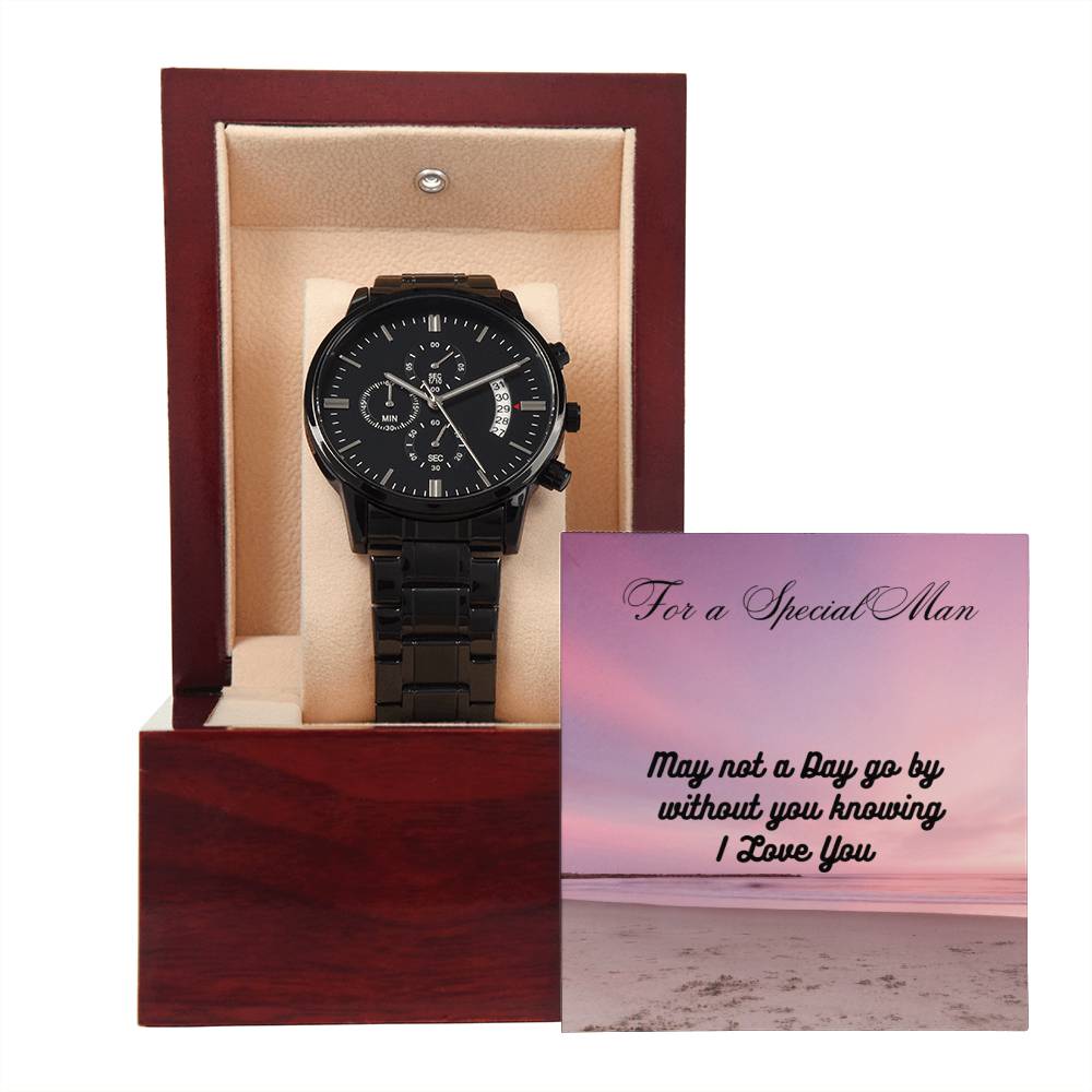 Black Chronograph Watch for a Special Man