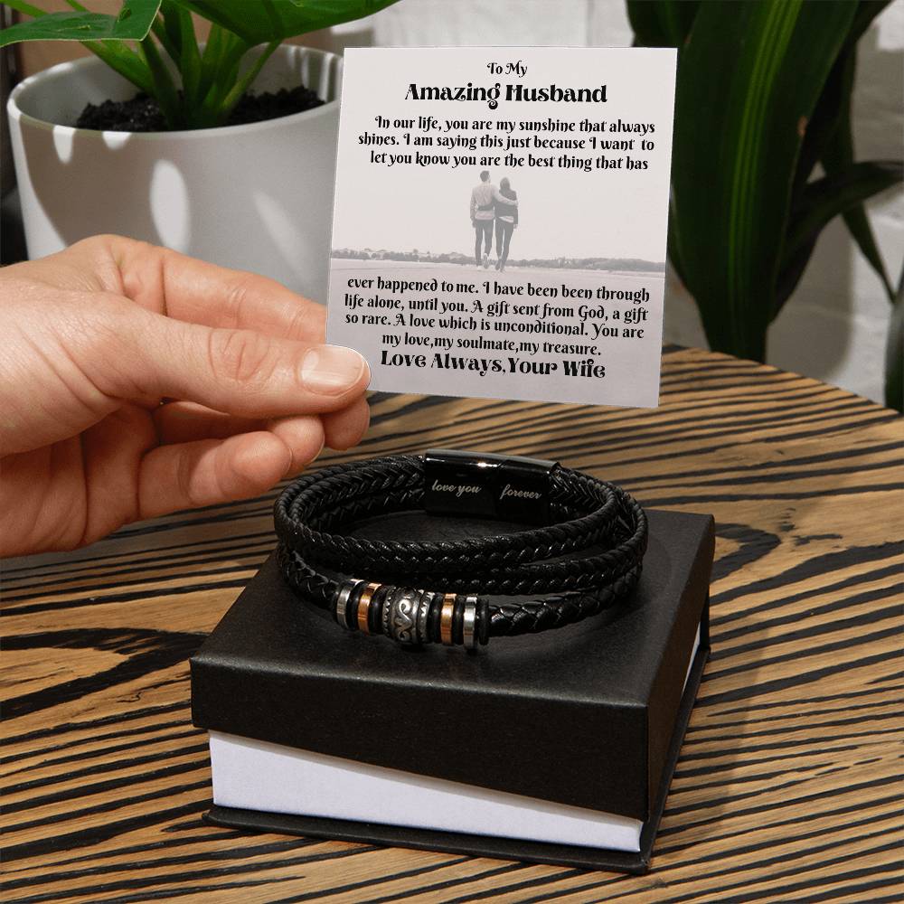 Eternal Love Men's Vegan Leather Bracelet