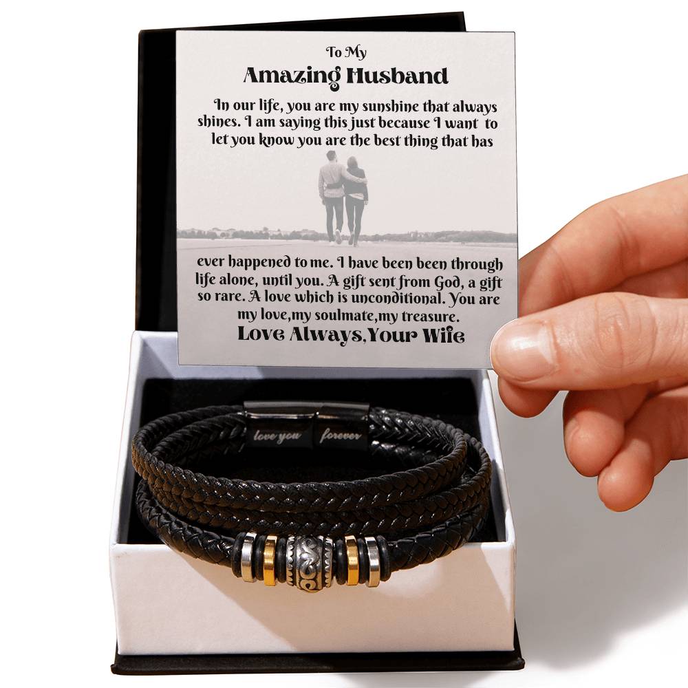 Eternal Love Men's Vegan Leather Bracelet