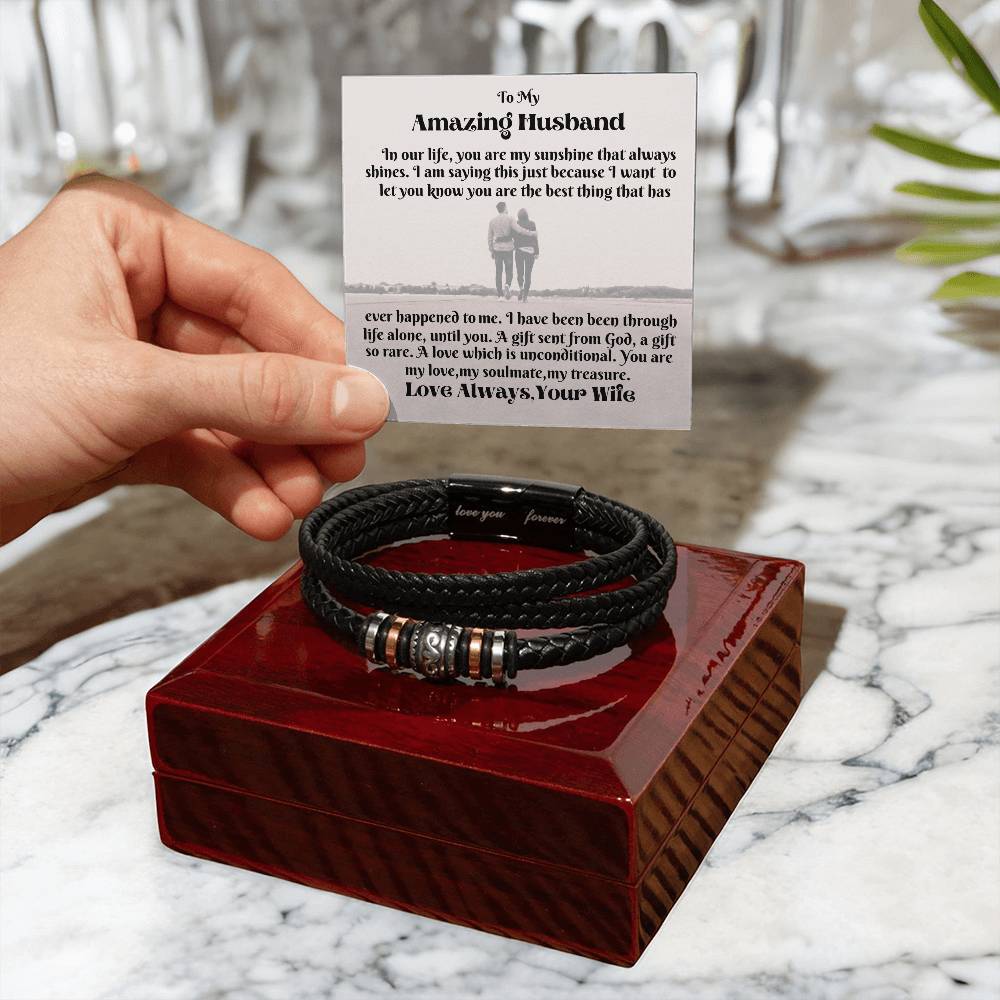 Eternal Love Men's Vegan Leather Bracelet