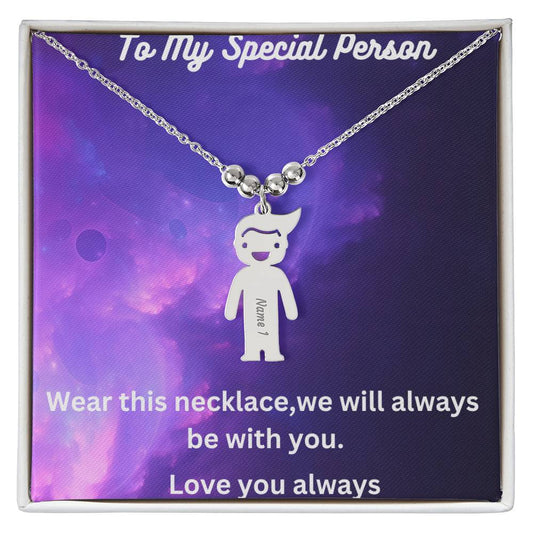 Engraved Kids Charm Necklace