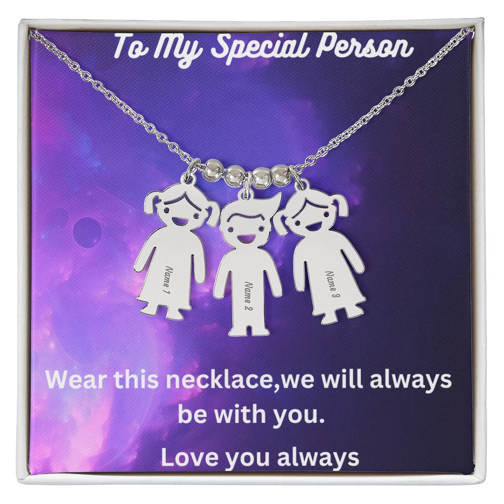 Engraved Kids Charm Necklace