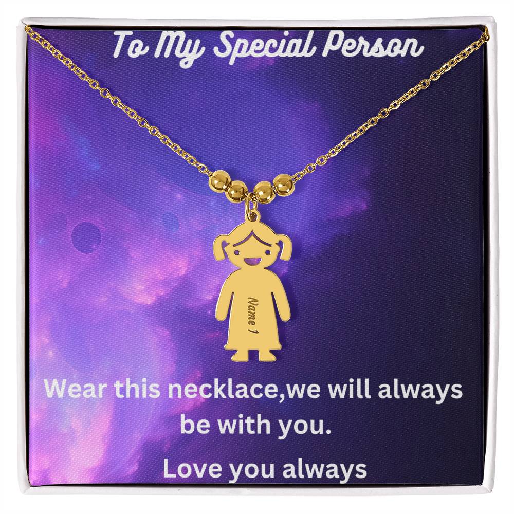 Engraved Kids Charm Necklace