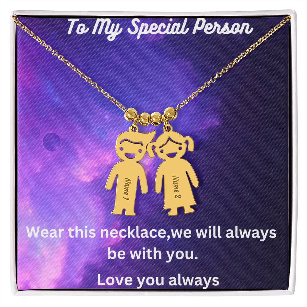 Engraved Kids Charm Necklace