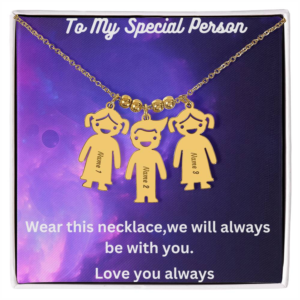 Engraved Kids Charm Necklace